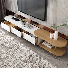 Source Luxury White Movable Tv Cabinet And Round Side Table Combination Nordic Minimalist Li In 2020 Wood Furniture Living Room Living Room Wood Minimalist Living Room