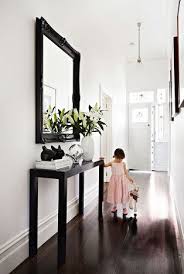 Black Console Table Black Mirror Above House Interior Melbourne House Hallway Decorating