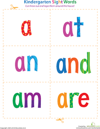 There are ten to a page. Kindergarten Sight Words Flash Cards Education Com