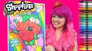 Great book for kids who love shopkins, coloring, drawing or being artistic! Shopkins Strawberry Kiss Giant Coloring Page Crayola Crayons Coloring With Kimmi The Clown Youtube