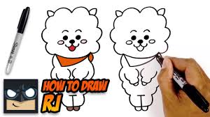 Learn how to draw chibi suga and shooky bts bt21 with color. How To Draw Bt21 Rj Step By Step Youtube
