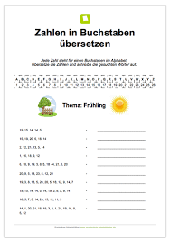 Ich habe meine kopfrechnenzettel im zahlenraum bis 10 nochmal dem angepasst, was viele kinder jetzt können bei mir werden diese arbei. Jede Zahl Steht Fur Einen Buchstaben Die Kinder Sollen Bei Diesem Ratsel Die Worter Zum Fruhling En Lernen Tipps Schule Schulkinder Kreuzwortratsel Fur Kinder