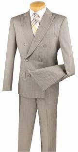 Vinci Men S Slim Fit Double Breasted Outlet Suit Herringbone