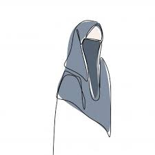 Modern Girl Wearing Hijab Fashion One Continuous Line Drawing Minimalist Design Human Clipart Vector Girl Png And Vector With Transparent Background For Free Hijab Fashion Hijab Drawing Hijab Cartoon