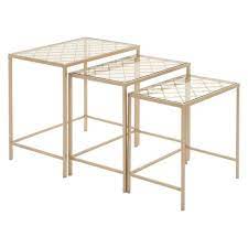 New sloan concrete round nesting coffee tables. Metal Nesting Tables Pale Set Of 3 Gold Olivia May Target