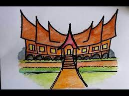Dipisahkan oleh pembatas berupa pagar dari semen. Cara Mewarnai Tema Rumah Adat Minangkabau Rumah Gadang Cute766