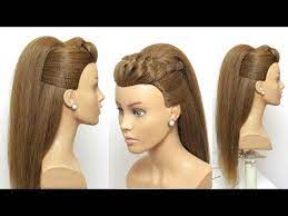 Easy Party Hairstyles Beautiful Hairstyle With Puff And Braid Youtube Easy Hairstyles Hair Styles Long Hair Styles