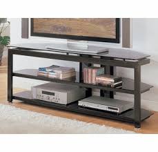 Delta Metal Tv Stand W Glass Top Shelves By Crown Mark With 2 black glass shelves.
