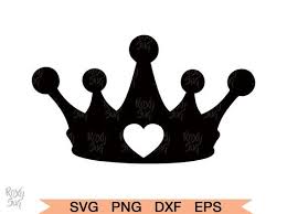 Black And White Crown With Heart Clipart Tiara Svg Crown Svg Princess Crown Svg Crown Clipart Crown Etsy Crown Silhouette Crown Clip Art Crown Stencil
