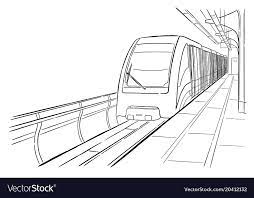 Hand Drawn Sketch Moscow Light Metro Station Vector Image