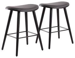 A slightly pitched back and tapered legs give our boulder swivel counter stool its comfort and charm. Saddle Counter Stools Set Of 2 Smooth Black Wood Midcentury Bar Stools And Counter Stools By Lumisource Houzz