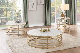 Our dining sets also give you comfort and durability in a big choice of styles. Homelegance Brassica 3pc Gold Round Coffee Table Set