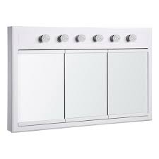 Strasser medicine cabinets with two mirrored doors and a fixed center mirror. Design House 532408 Concord White Gloss Lighted Medicine Cabinet Mirror 48 Inches By 5 Inches By 30 Inches