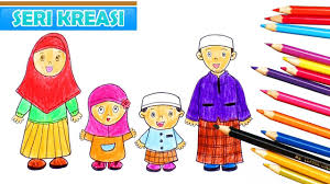 Mewarnai gambar anak muslim mewarnai gambar. Kartun Keluarga Muslim Kartun Anak Islami Jamallaeli Youtube