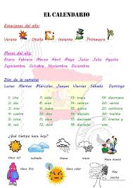 El Calendario Hablar Espanol Calendario Espanol
