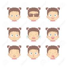 The basic cartoon shape is a circle. Set Of Cute Cartoon Baby With Different Funny Emotions In Flat Design Cartoon Character Cute Children With Dissatisfied Business Smiling Crying Laughing Smiling And Disgusted Face Royalty Free Cliparts Vectors And Stock