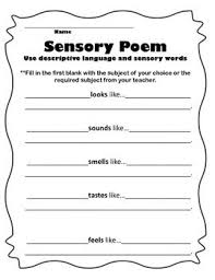 Sensory Poem Template Rubric Poetry For Any Subject Sensory Poem Template Poem Template Sensory Poem