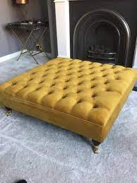The linon isabelle tufted square ottoman will serve your living area well as extra seating or as an exceptionally lavish coffee table. Extra Large Tumeric Footstool Coffee Table Ottoman Plush Velvet Turmeric Various Colours Upholstered Stool Tufted Pouffe Footstool Coffee Table Large Square Ottoman Ottoman Coffee Table