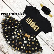 Black And Gold Birthday Party Outfits Black And Gold Birthday Girl Outfitthe Boss Baby Girl Etsy Birthday Girl Outfit Baby Birthday Party Girl Birthday Party Outfits
