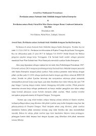 Diharapkan pihak tuan dapat mempertimbangkan notis saya ini dan segala jasa baik dan kerjasama dari pihak tuan sepanjang saya berkhidmat di sini amatlah. Pdf Award Kes Mahkamah Perusahaan