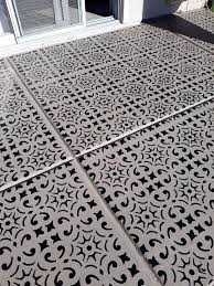 Black And White Patio Floor How To Paint A Dramatic Diy Stenciled Patio Floor Patio Flooring Stenciled Floor Flooring