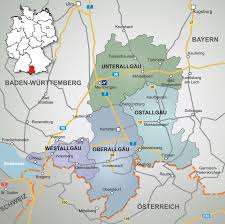 Tripadvisors weissensee karte mit hotels, pensionen und hostels: Grosse Allgau Landkarte Landkreise Stadte Und Strassen Im Allgau Und Umliegende Lander