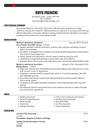 Medical Laboratory Assistant Cv Examples Tips Myperfectcv