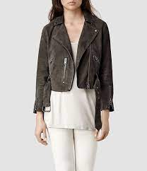 Womens Hind Leather Biker Jacket Airforce Allsaints Com Suede Biker Jacket Biker Jacket Leather Jackets Women