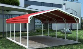 This carport is unique as it has a slanted roof. Carport Kits Custom Made In The Usa Carports More