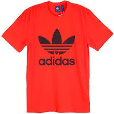 Black And White Adidas Shirts Adidas Originals Trefoil Tee Mens Aj6963 Solar Red Black Logo T Shirt Size M Mens Tshirts Black Logo Tshirt Logo