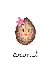 Coconut Fruit Art Print Tropical Nursery Art Decor Coconut Etsy Nursery Art Decor Fruit Art Print Fruit Art