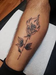 Rose On Fire My Biggest And Currently My Favorite Tattoo Tattoos For Guys Cool Small Tattoos Fire Tattoo