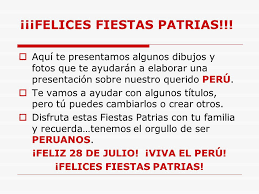 28 y 29 de julio felices fiestas patrias. Proyecto De Fiestas Patrias Ppt Video Online Descargar