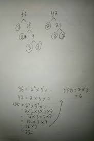 2² x 3² x 5b. Mebuat Tabel Dan Mencari Kpk Dan Fpb Dari 36 Dan 42 Brainly Co Id