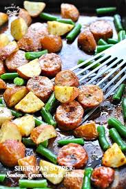 Sheet Pan Italian Sausage With Potatoes Recipe Italian Sausage Recipes Sausage Dinner Sheet Pan Suppers