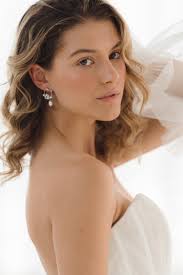 Florence Gold Pearl Clusters Drop Bridal Earrings