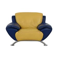 Check out target.com to find furniture & styling. 90 Off Satis Satis Modern Yellow And Blue Leather Accent Chair Chairs