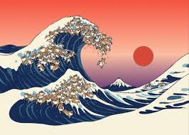 Labels#amoled wallpaper, #android wallpaper, #digital art, #great wave off kanagawa. The Great Wave Of Shiba Poster By Chalermphol Harnchakkham Displate The Great Wave Artwork Cool Artwork