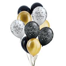 Customize your message of congratulations with durable foil letter balloons in five different colors. 12 Happy Birthday Sbg Helium Balloon Bouquet Cluster