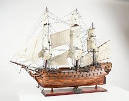 Sold at Auction: "LE SUPERBE 1784" WOODEN SAILING SHIP MODEL
