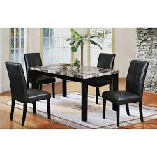 Furniture high top dining room inspiration table sets best four wooden bar stool with brown leather cushion square wooden dining table with granite on. Black Marble Dining Table Set Ideas On Foter