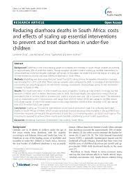 Pdf Reducing Diarrhoea Deaths In South Africa Costs And Effects Of Scaling Up Essential Interventions To Prevent And Treat Diarrhoea In Under Five Children Global Health