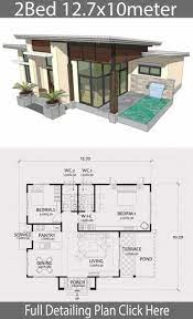 Home Design Plan 12 7x10m With 2 Bedrooms Home Design With Plan Modernhomeinteriors Sims House Design Home Design Plan House Design