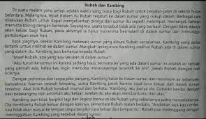 1 Tuliskan Kembali Urutan Cerita Rubah Dan Kambing Menggunakan Bahasa Yang Baik Dan Benar Brainly Co Id