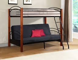 The twin over full metal bunk bed is elegant and functional making it a perfect addition to any room. Donco Wood And Metal Twin Over Full Futon Bunk In Cherry And Black