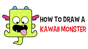 How To Draw A Cute Kawaii Monster With Easy Step By Step Drawing Tutorial For Kids How To Draw Step By Step Drawing Tutorials