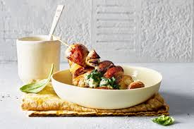 pouletspiesse an spinat parmesan sauce rezept lebensmittel essen rezepte essen