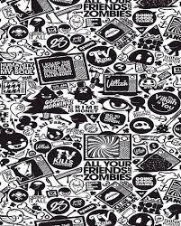 Black And White Graffiti Wallpaper Hd Stickerbomb Villain Zombie Friends Tv Kills Iphone Wallpaper Pattern Iphone Wallpaper Cartoon Wallpaper Hd