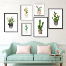 Cuadro de lienzo con impresión abstracta. Meya Lienzo De Arte De Pared Cuadros De Cactus Encantadores Cuadros De Pared Para Sala De Estar Decoracion Nordica Acuarela Wall Art Cactus Wall Artdecoration For Room Aliexpress