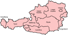 Österreich ist in neun bundesländer unterteilt es umfasst burgenland, kärnten, niederösterreich österreich, salzburg, steiermark, tirol, ober österreich und wien. States Of Austria Wikipedia